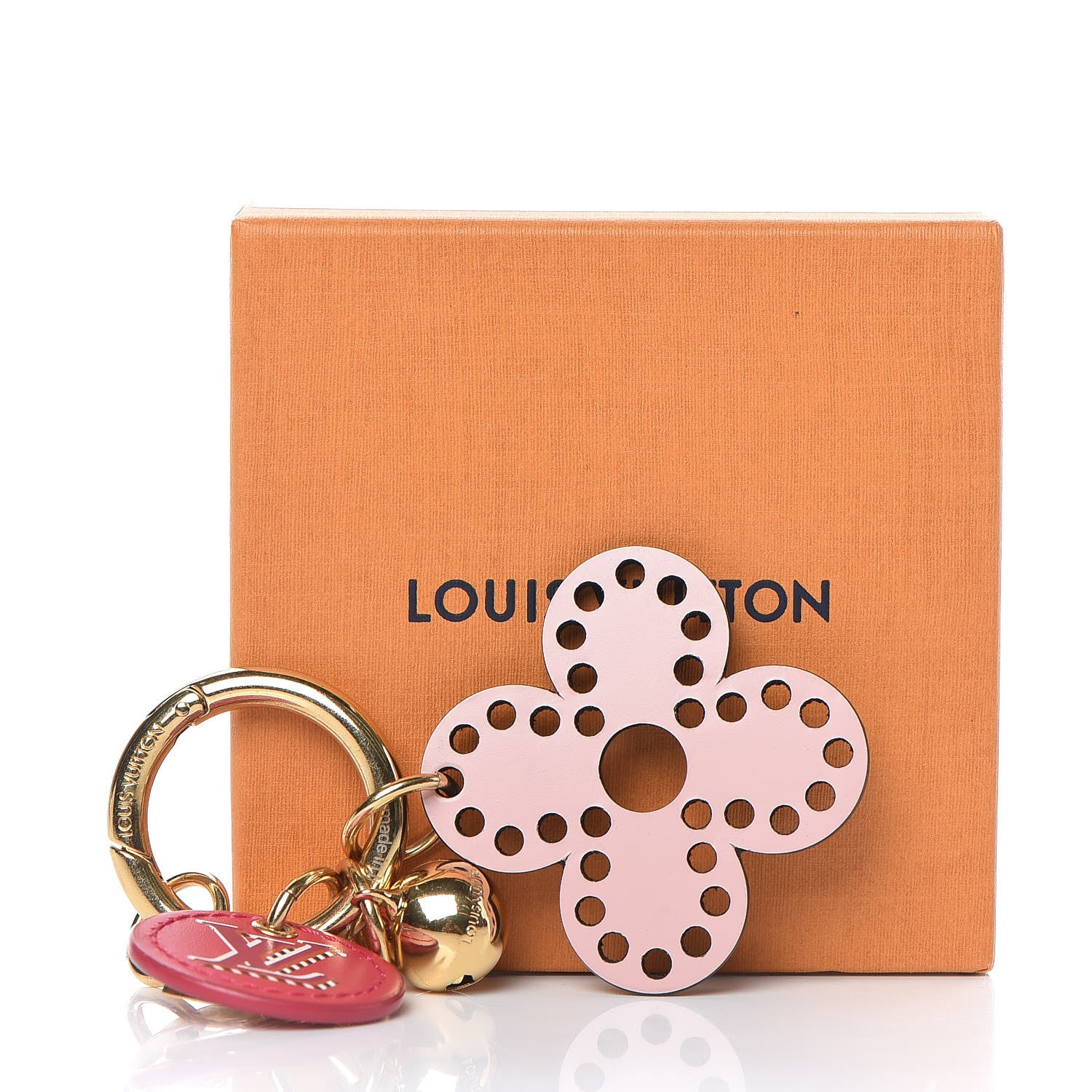 Louis Vuitton フラワーチャーム ピンク Louis Vuitton Monogram Fetish Flower Perforated Bag Charm Pink