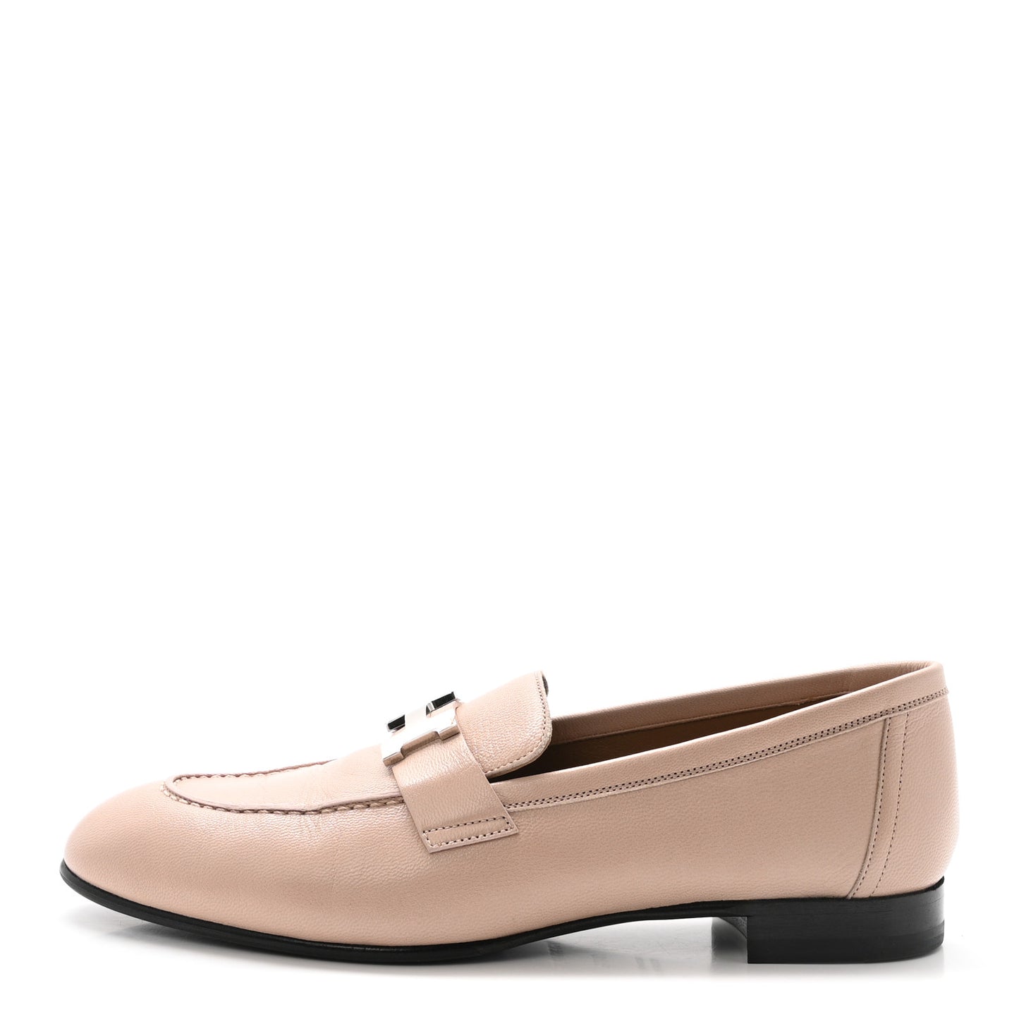 Goatskin Womens Paris Loafers 38.5 Beige Nude