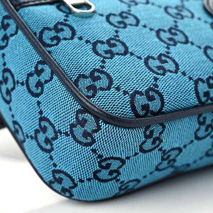 Gucci Monogram Multicolor Textured Calfskin Retro Interlocking G Belt Bag Light Blue 5 of 12