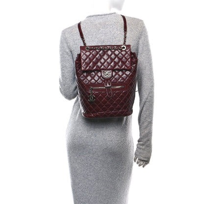 Chanel Glazed Calfskin Quilted Large Salzburg Backpack Burgundy 2 of 10