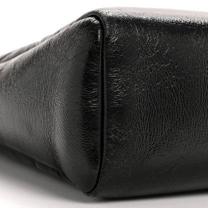 Chanel Shiny Crumpled Calfskin Quilted Small 31 Shopping Bag Black 9 of 14
