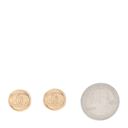 Chanel Metal Round CC Earrings Gold 2 of 5