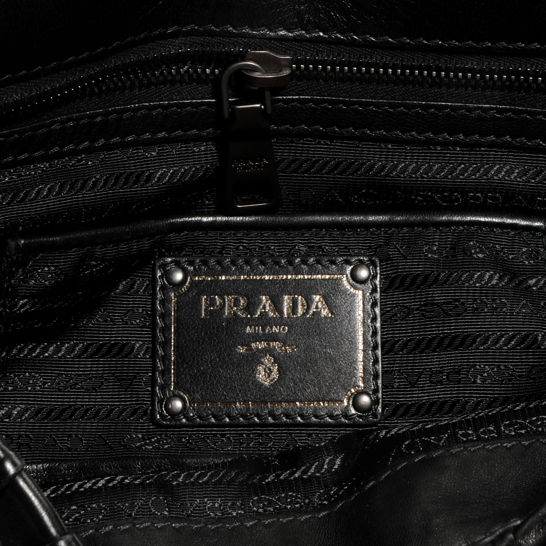 Prada Nappa Gaufre Flap Bag Black 6 of 11