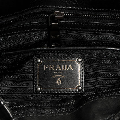 Prada Nappa Gaufre Flap Bag Black 6 of 11