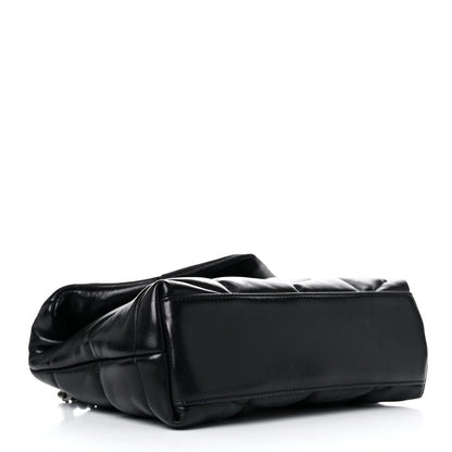 Saint Laurent Lambskin Quilted Toy Loulou Puffer Monogram Chain Satchel Black 4 of 12