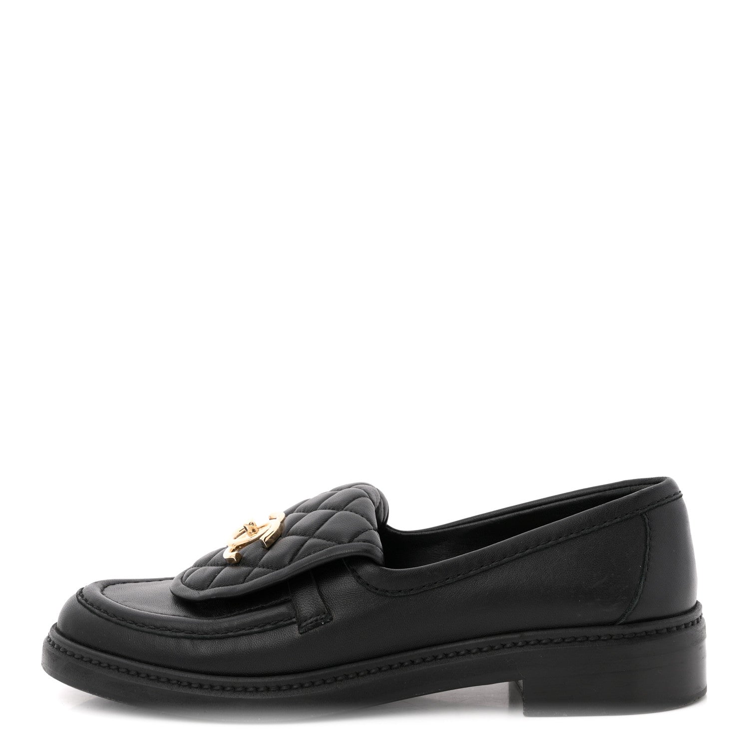 Chanel Lambskin Quilted CC Turnlock Loafers 36.5 Black 1 of 11