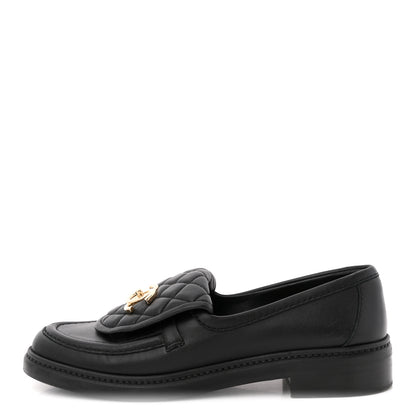 Chanel Lambskin Quilted CC Turnlock Loafers 36.5 Black 1 of 11