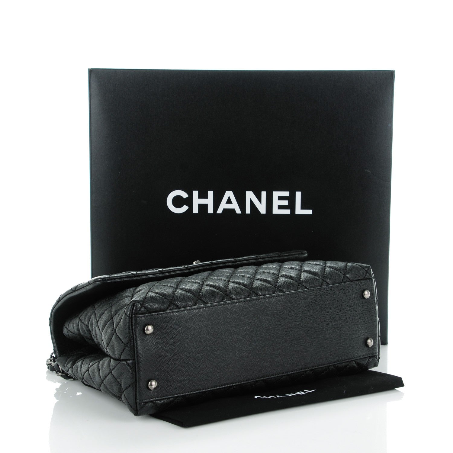 Chanel Caviar Quilted Medium Coco Handle Flap Black 4 of 8