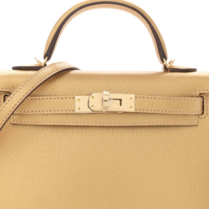 Hermes Metallic Chevre Chamkilight Mini Kelly Sellier 20 Dore 8 of 11