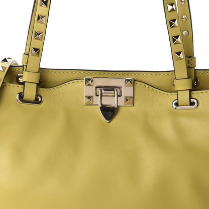 Valentino Garavani Vitello Small Rockstud Tote Yellow 9 of 9