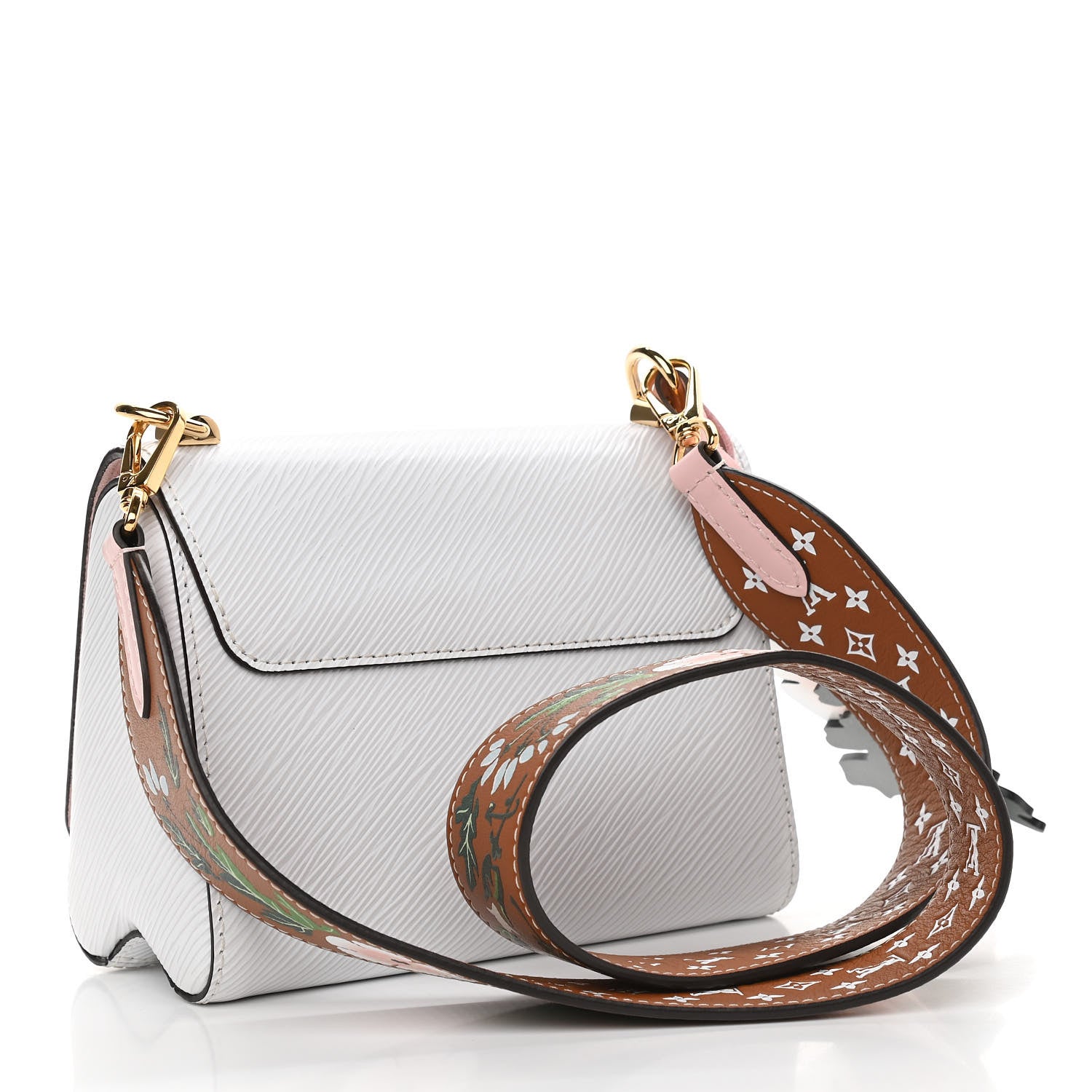 Louis Vuitton Epi Asnieres Flowers Twist Shoulder Bag PM White 4 of 15