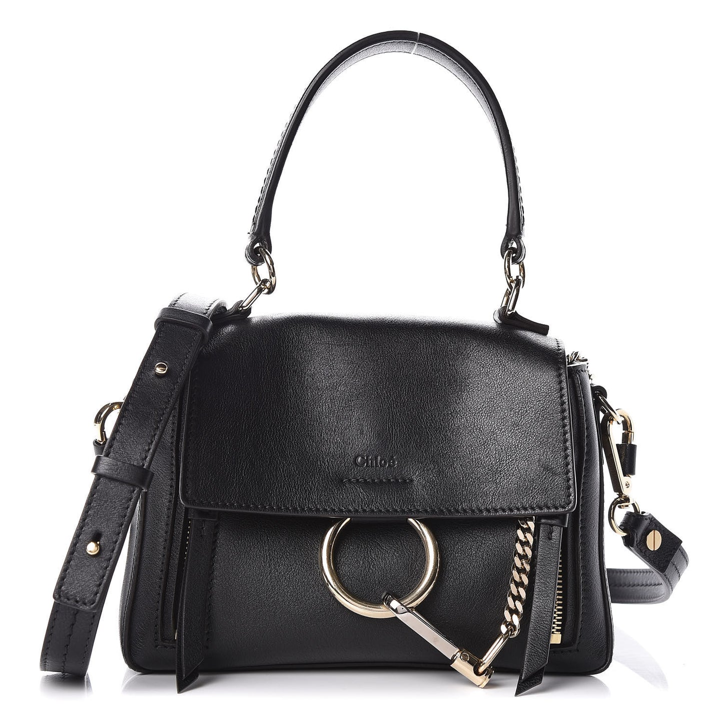 Calfskin Mini Faye Day Shoulder Bag Black