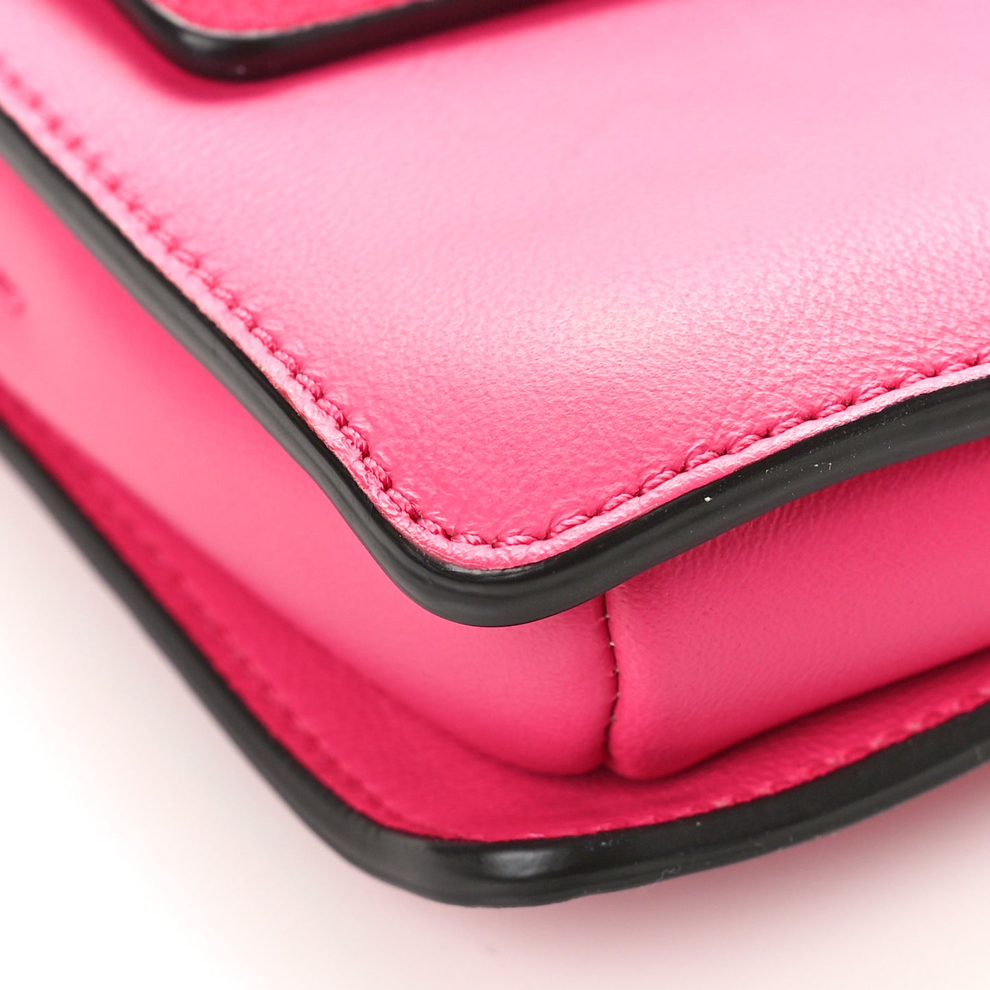 Suede Calfskin Small Faye Shoulder Bag Fuchsia Rose