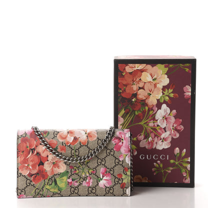 Gucci GG Supreme Monogram Blooms Chain Wallet Beige Multicolor Dry Rose 11 of 11