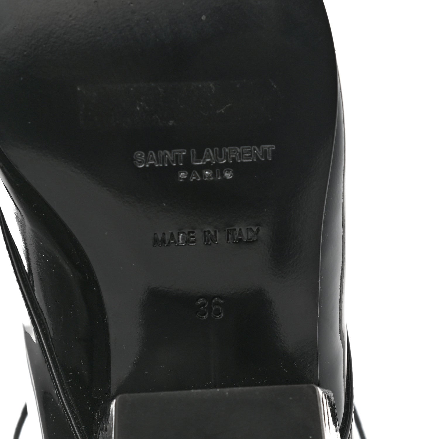 Saint Laurent Patent Calfskin Theo Lace-Up Ankle Boots 36 Black 6 of 8