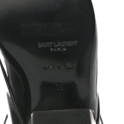 Saint Laurent Patent Calfskin Theo Lace-Up Ankle Boots 36 Black 6 of 8