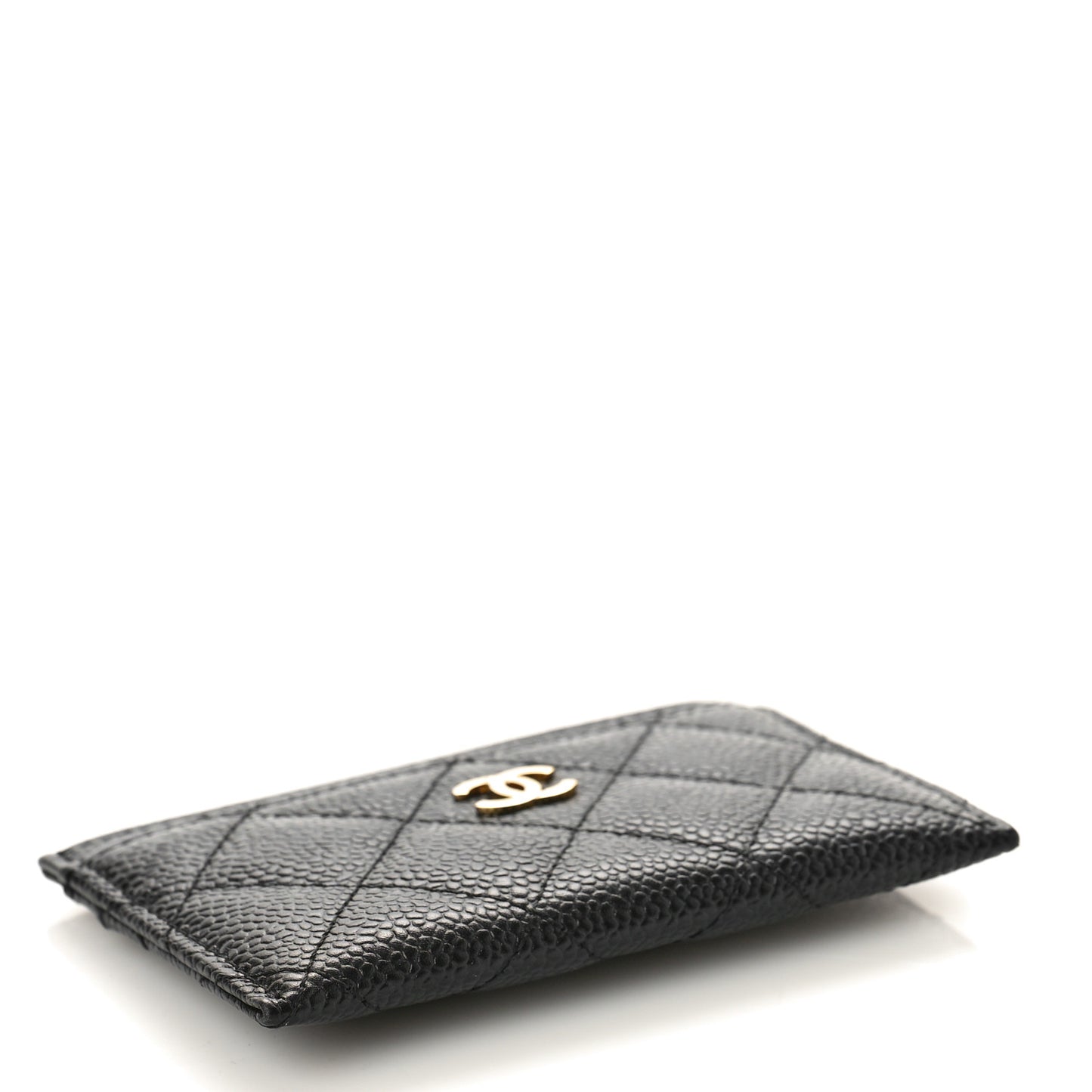 Caviar Quilted Card Holder Black