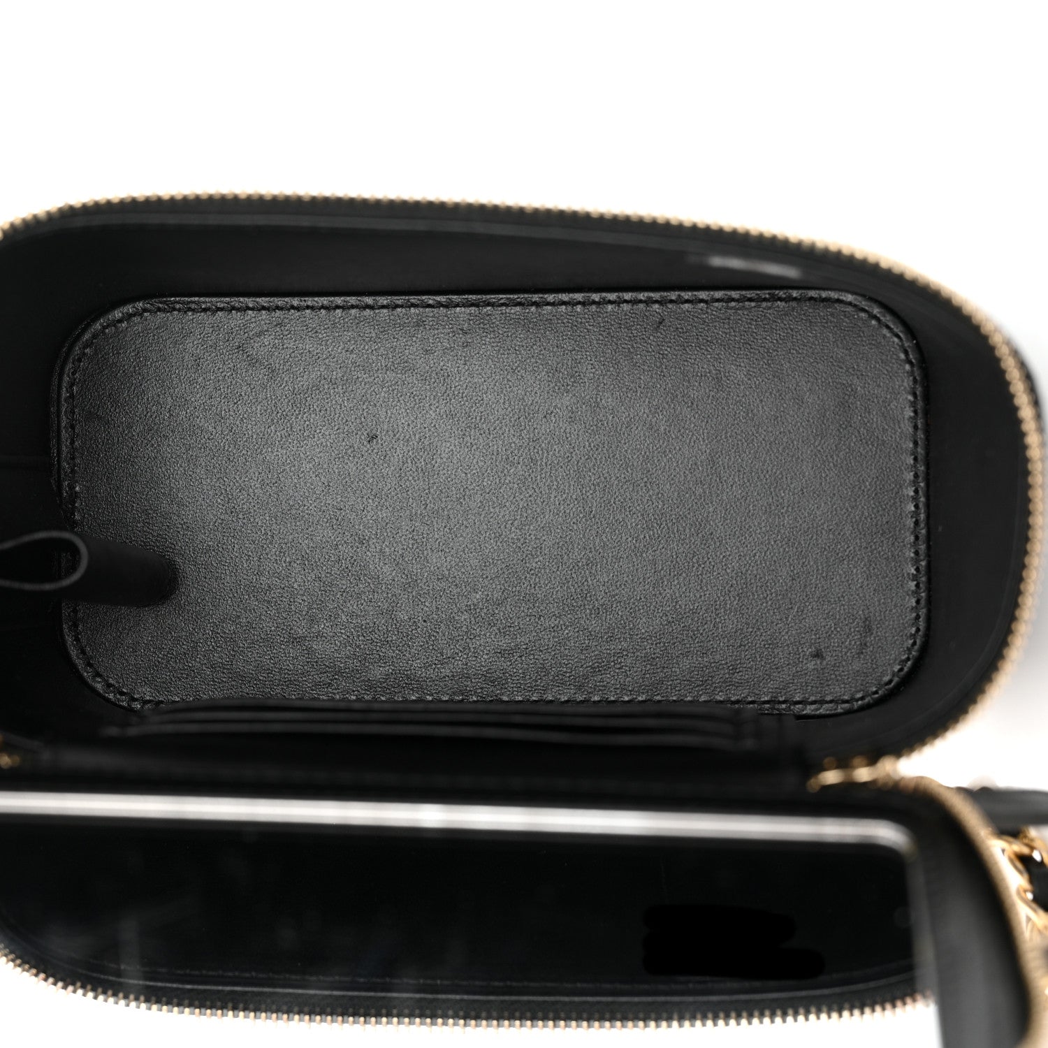 Chanel Lambskin Quilted Metal Small Top Handle Vanity Case With Chain Black 5 of 12