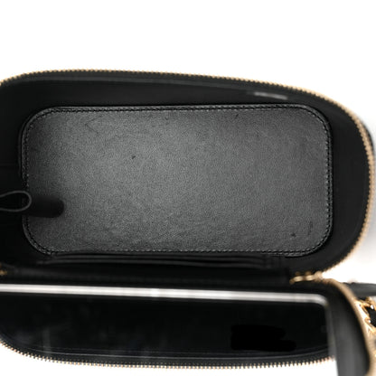 Chanel Lambskin Quilted Metal Small Top Handle Vanity Case With Chain Black 5 of 12
