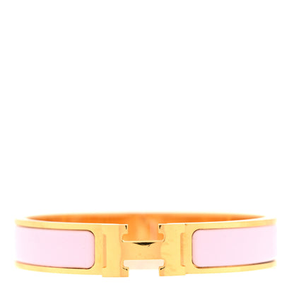 Hermes Enamel Narrow Clic Clac H Bracelet GM Rose Dragee 1 of 4