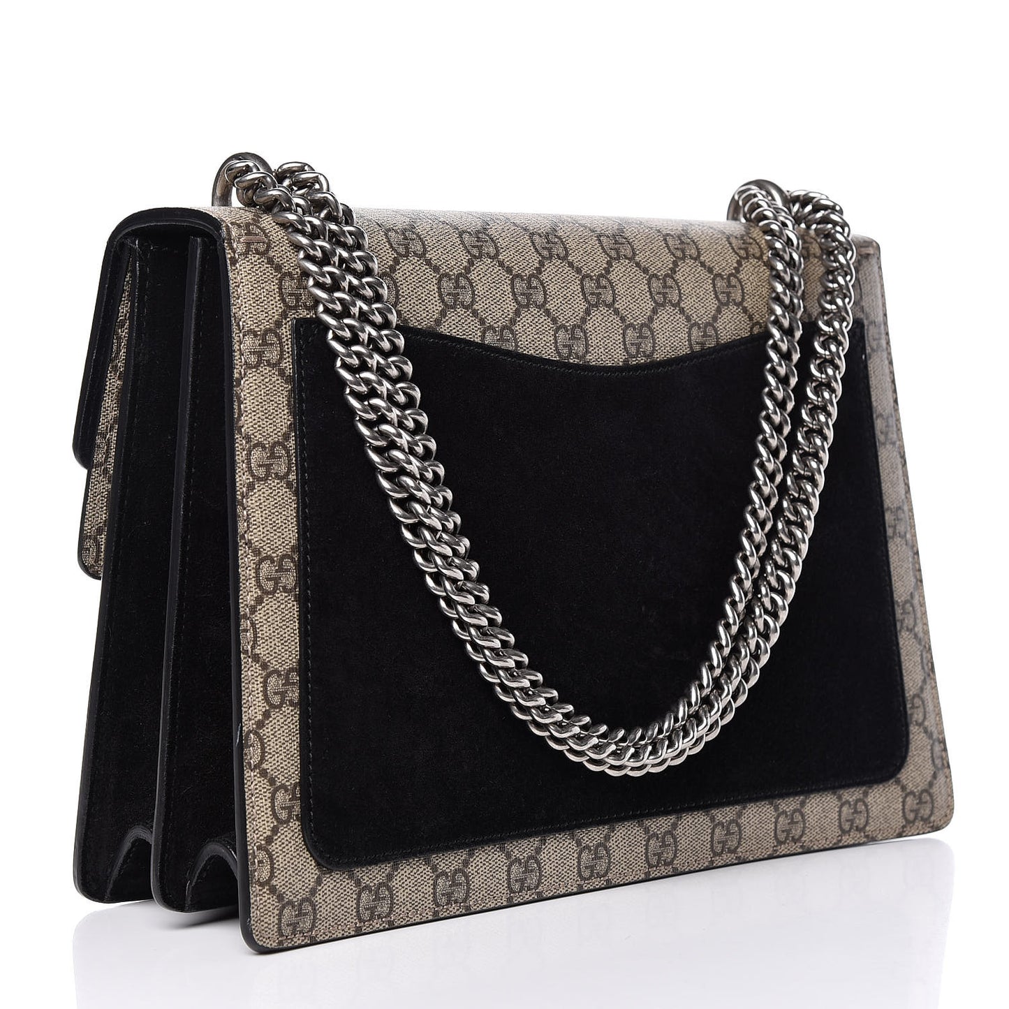 GG Supreme Monogram Medium Dionysus Shoulder Bag Black