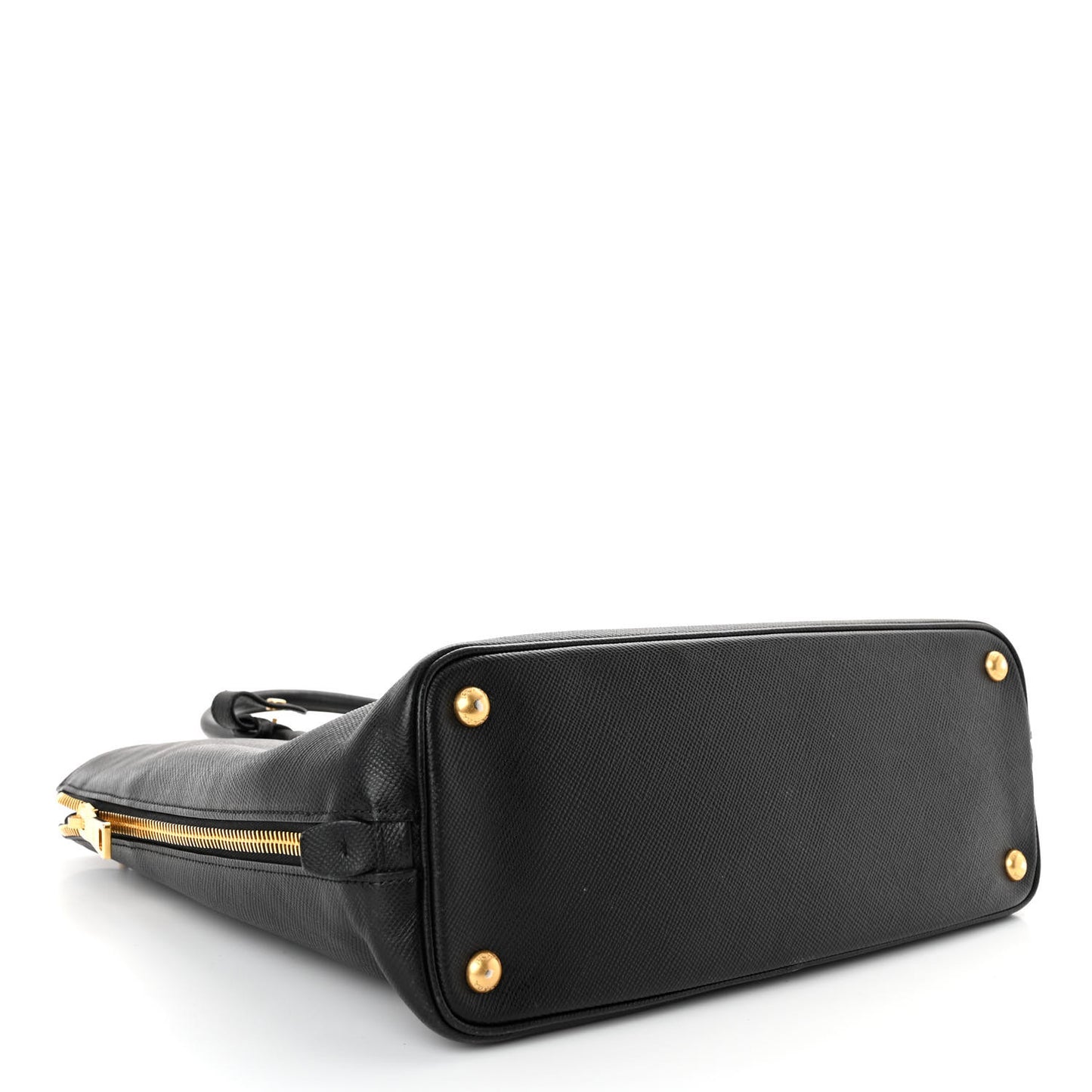 Saffiano Metal Zip Tote Black