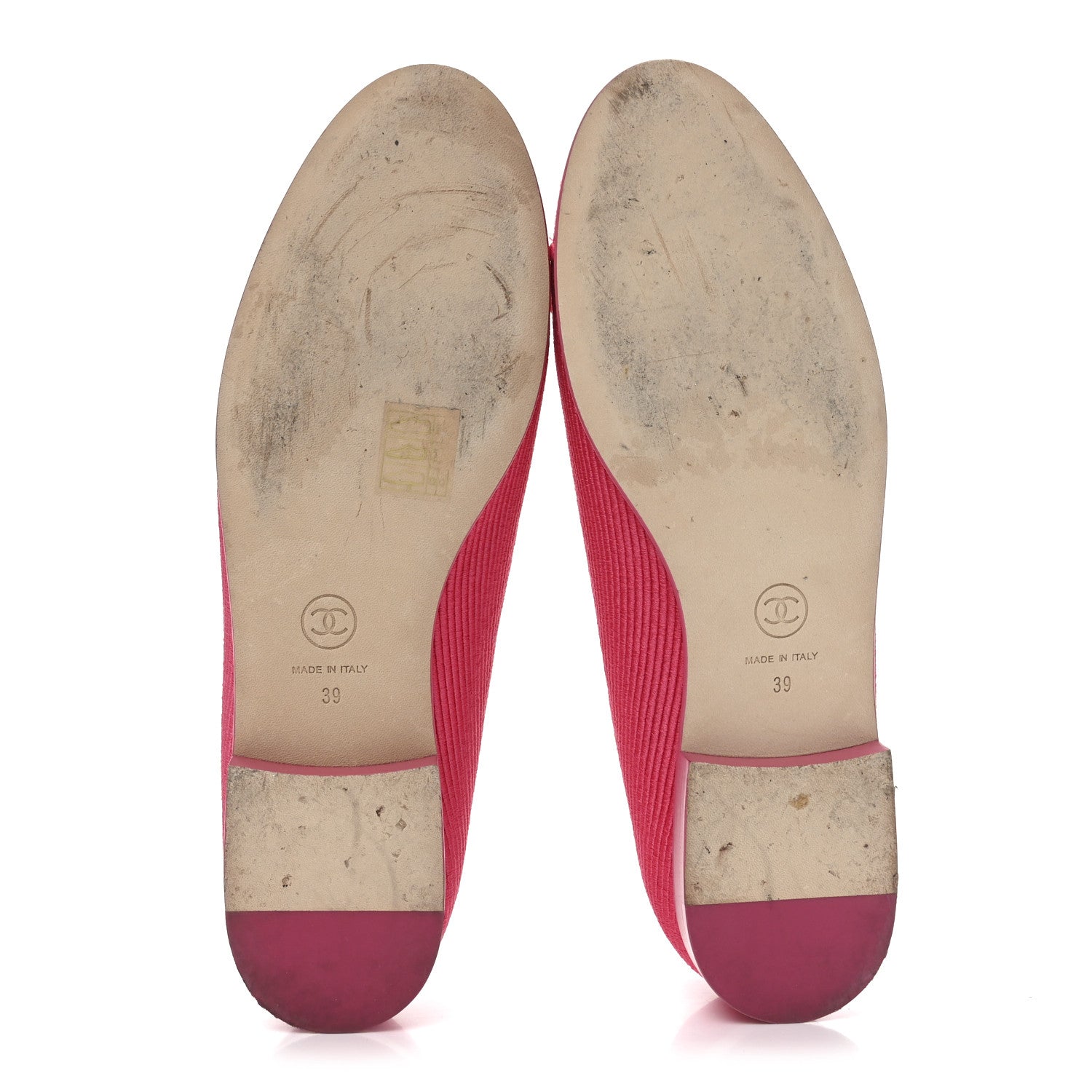 Chanel Embroidered Fabric Cap Toe CC Ballerina Flats 39 Dark Pink 6 of 9