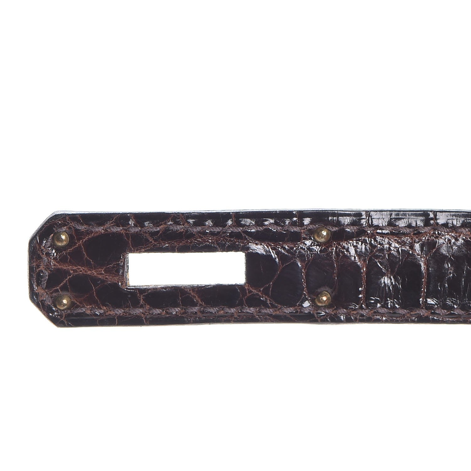 Hermes Shiny Porosus Crocodile Kelly Sellier 35 Havane 25 of 37