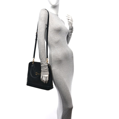 Gucci Boarded Plutone Calfskin Horsebit 1955 Top Handle Bag Black 2 of 11