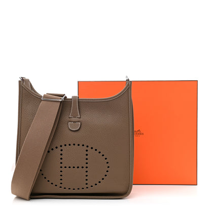 Hermes Taurillon Clemence Evelyne III PM Etoupe 12 of 12