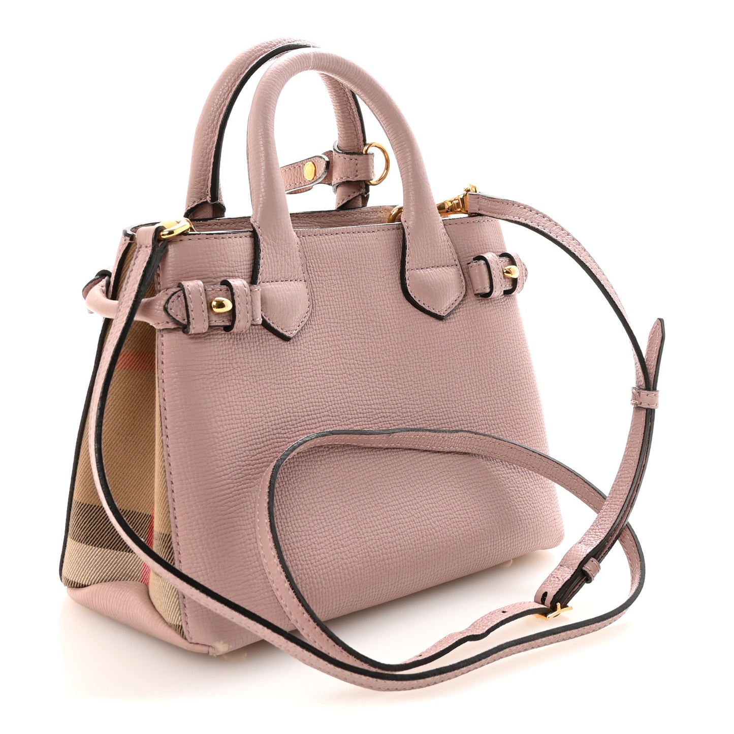 Grainy Calfskin House Check Baby Banner Tote Pale Orchid