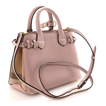 Burberry Grainy Calfskin House Check Baby Banner Tote Pale Orchid 3 of 9