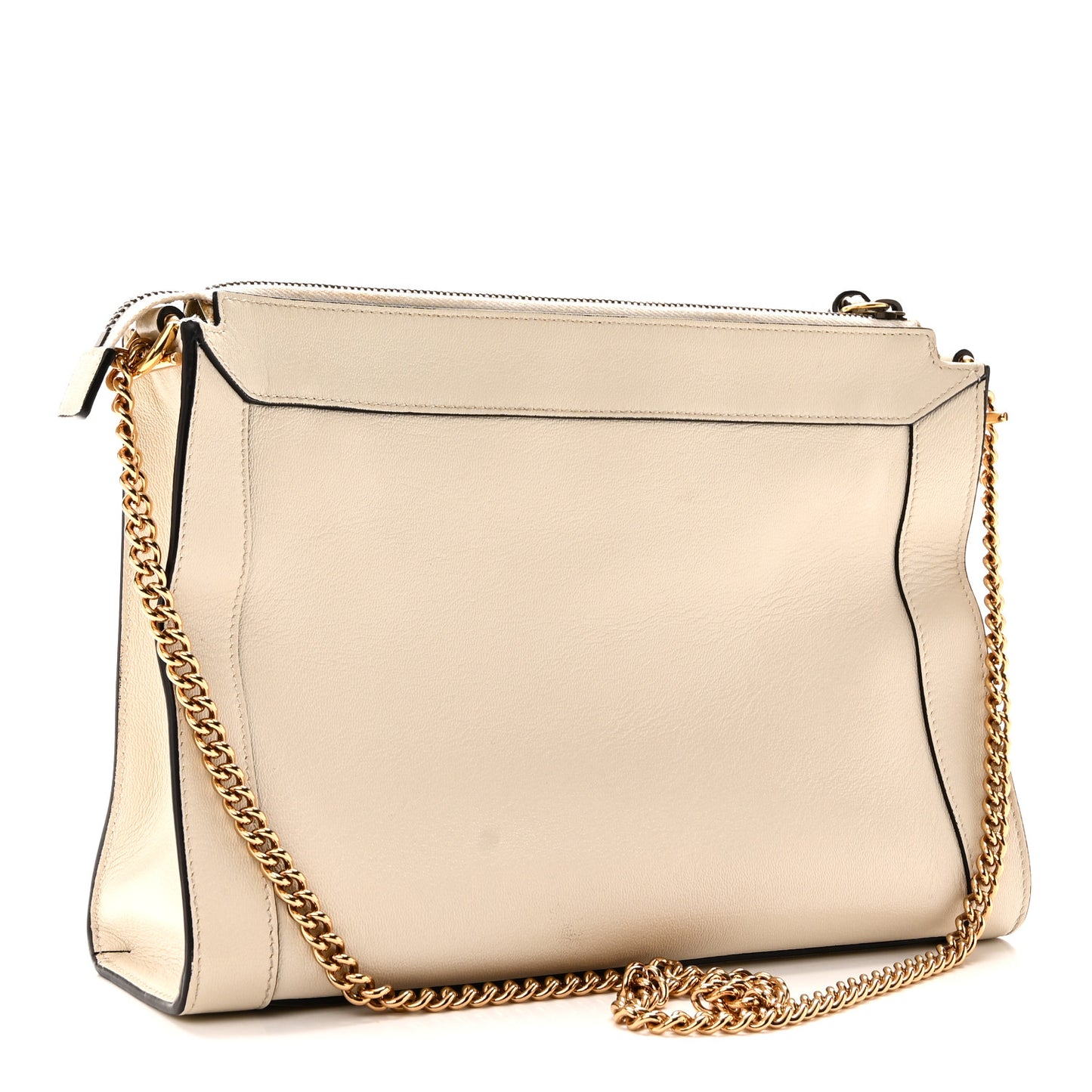 New Sakai Calfskin Lux Dahlia Chain Shoulder Bag Mystic White