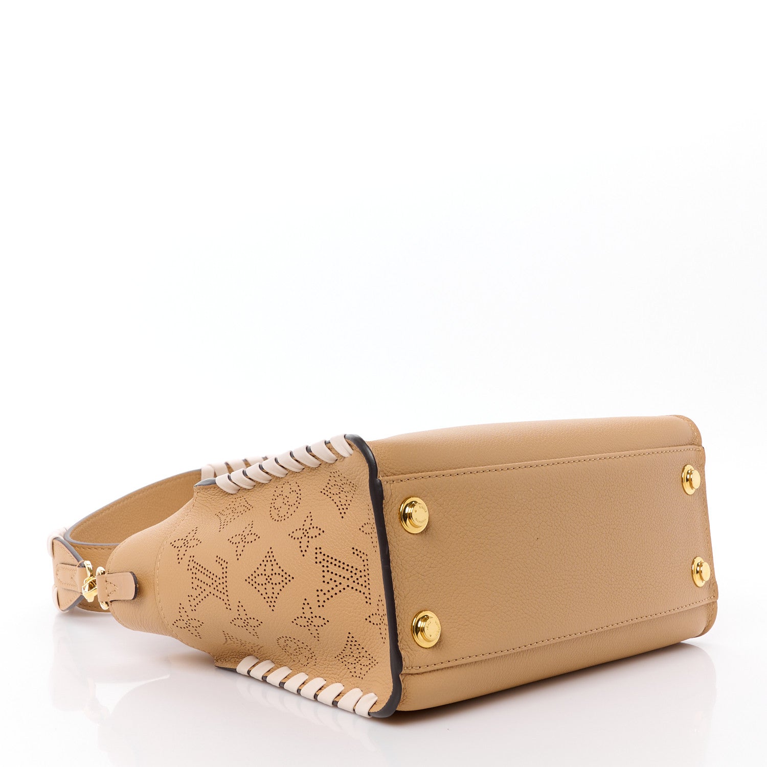 Louis Vuitton Calfskin Mahina Braided On My Side PM Arizona Brown 4 of 13