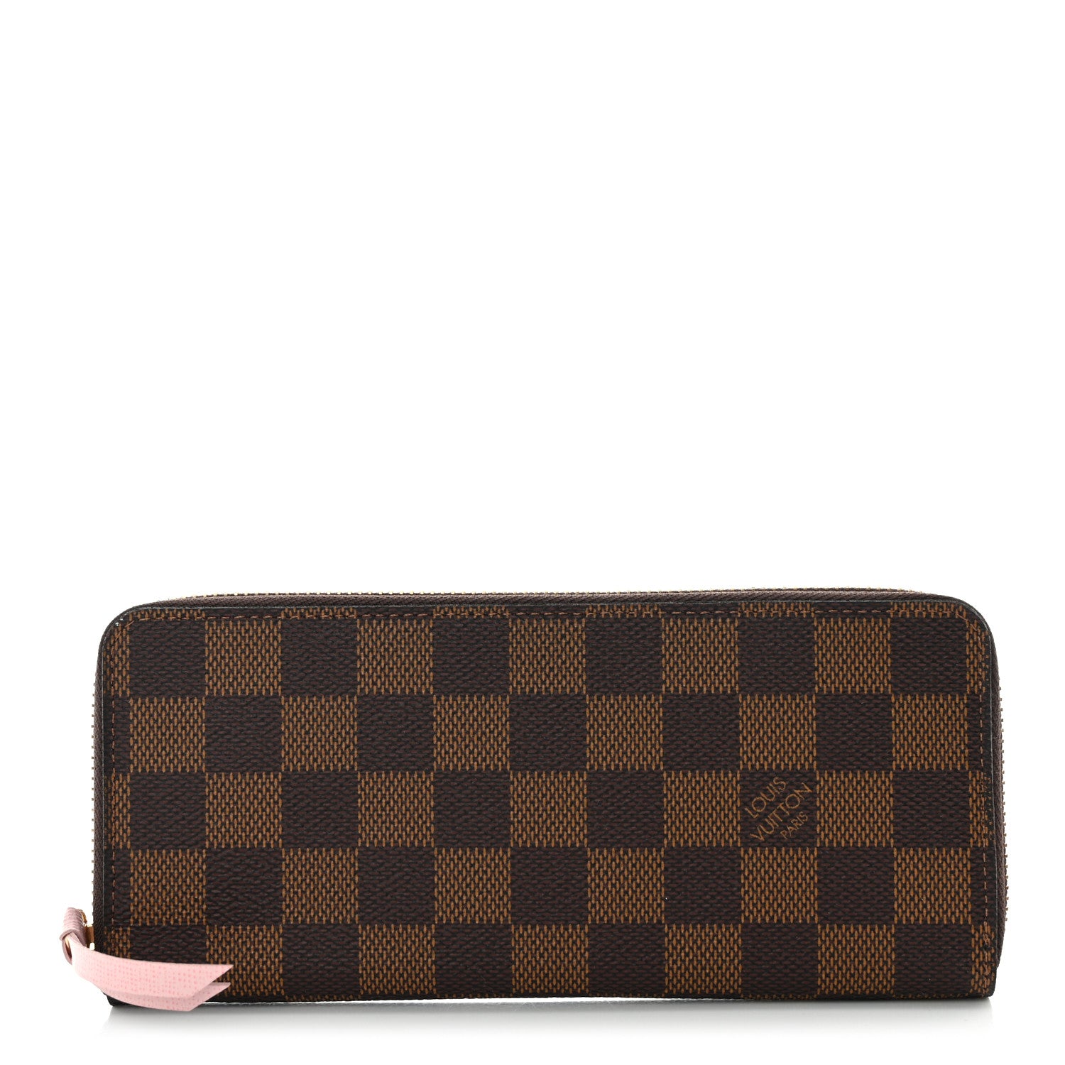 Louis Vuitton Damier Ebene Clemence Wallet Rose Ballerine 1 of 8