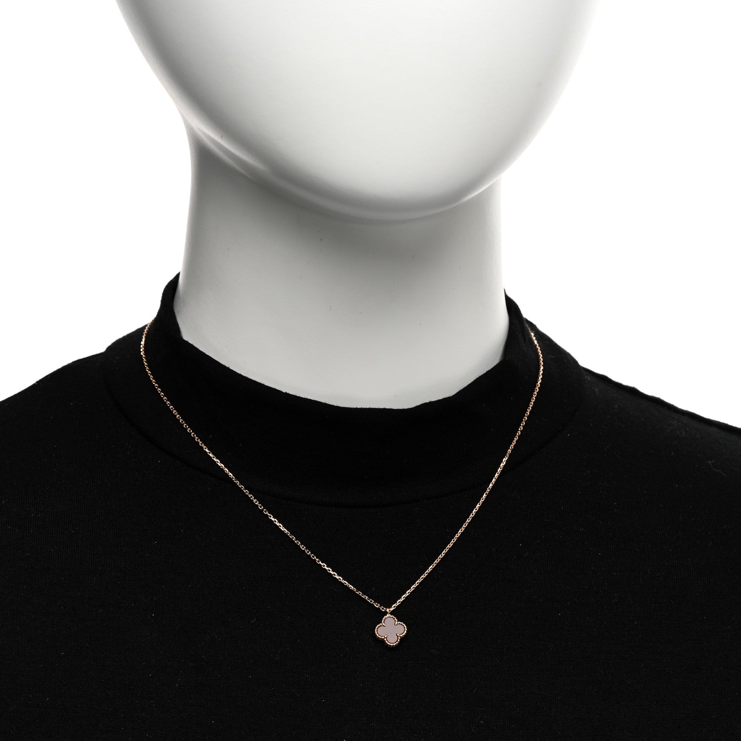 Van Cleef & Arpels 18K Rose Gold Carnelian Sweet Alhambra Pendant Necklace 2 of 6