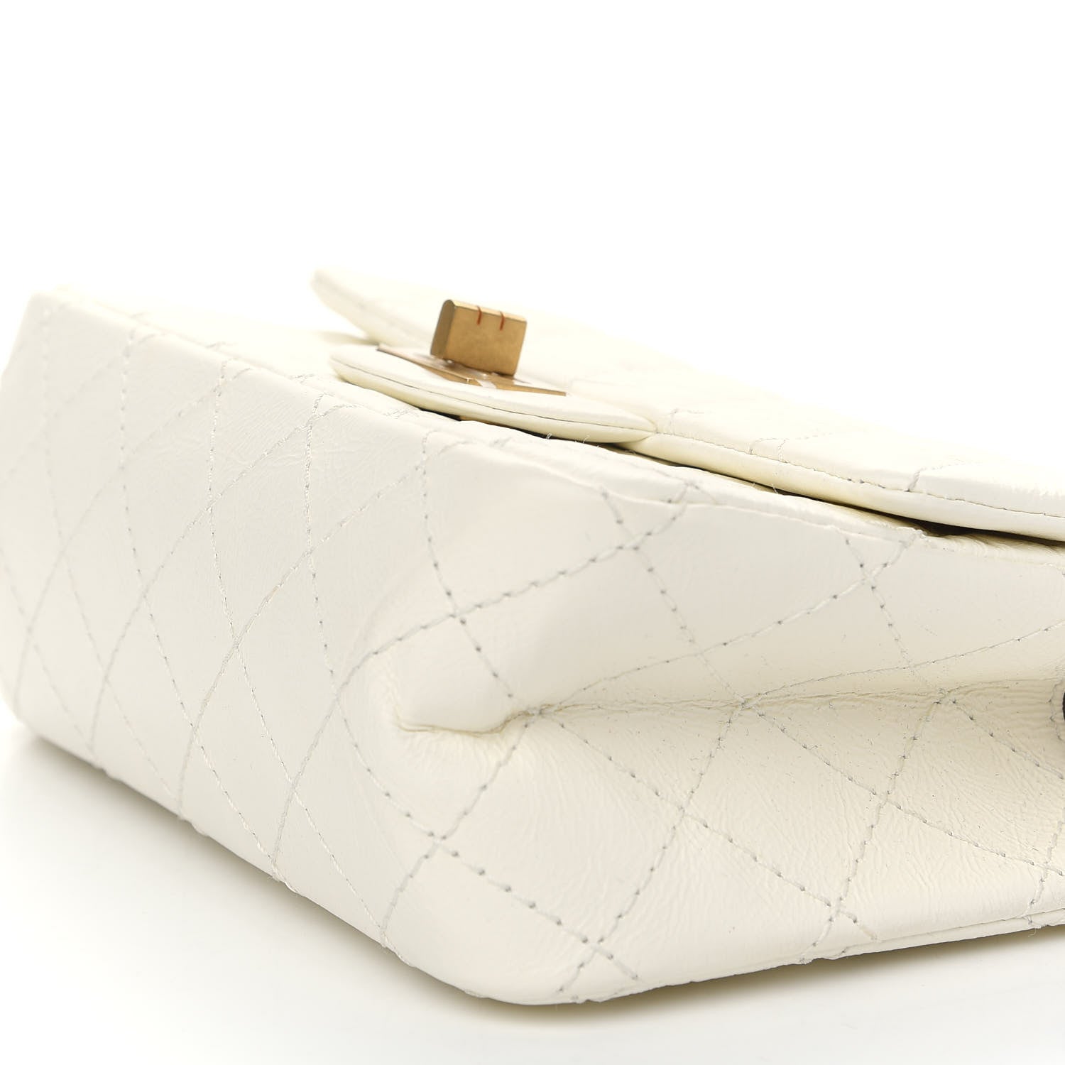 Chanel Aged Calfskin Quilted 2.55 Reissue Mini Flap White 9 of 9