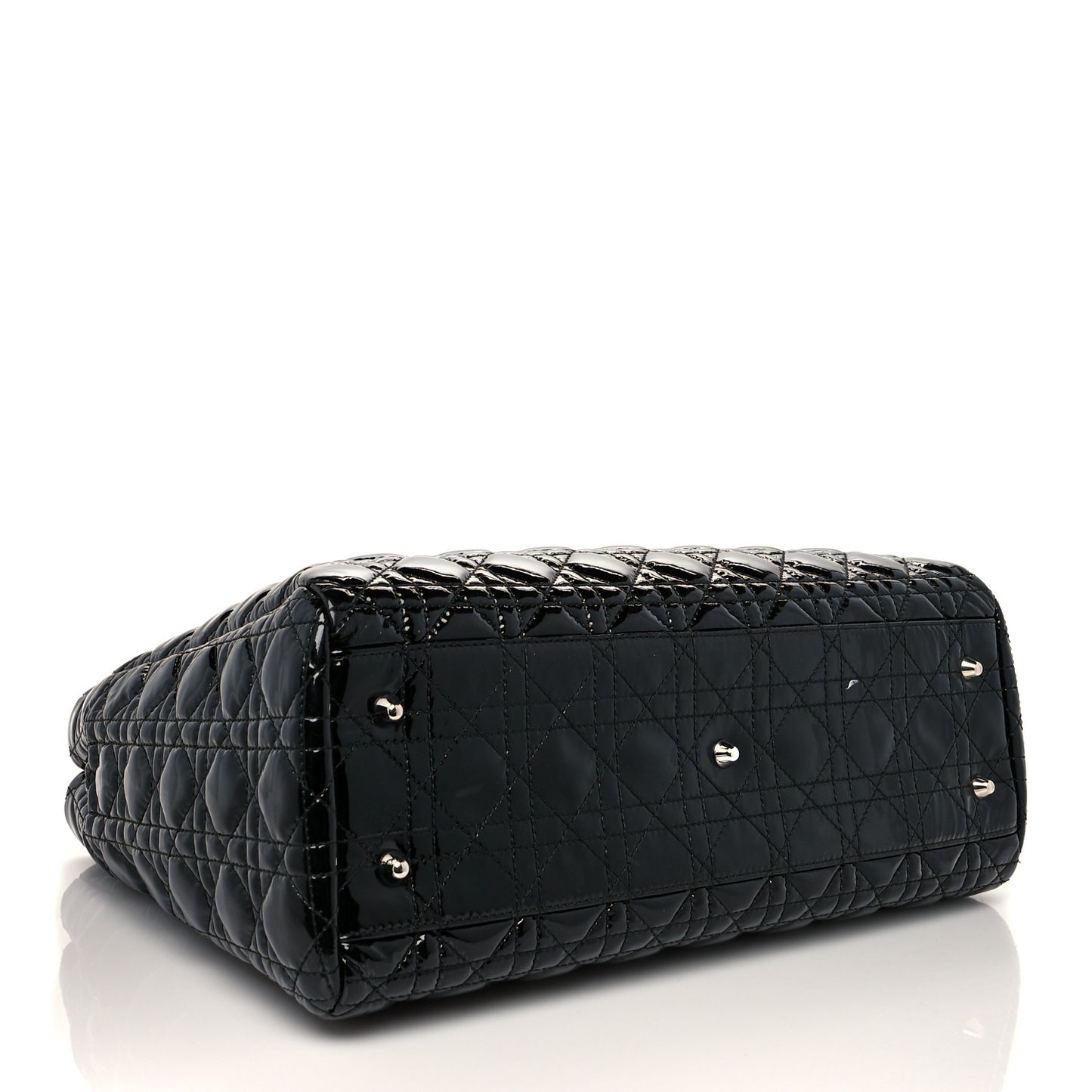 Patent Cannage Dior Soft Shopping Tote Black