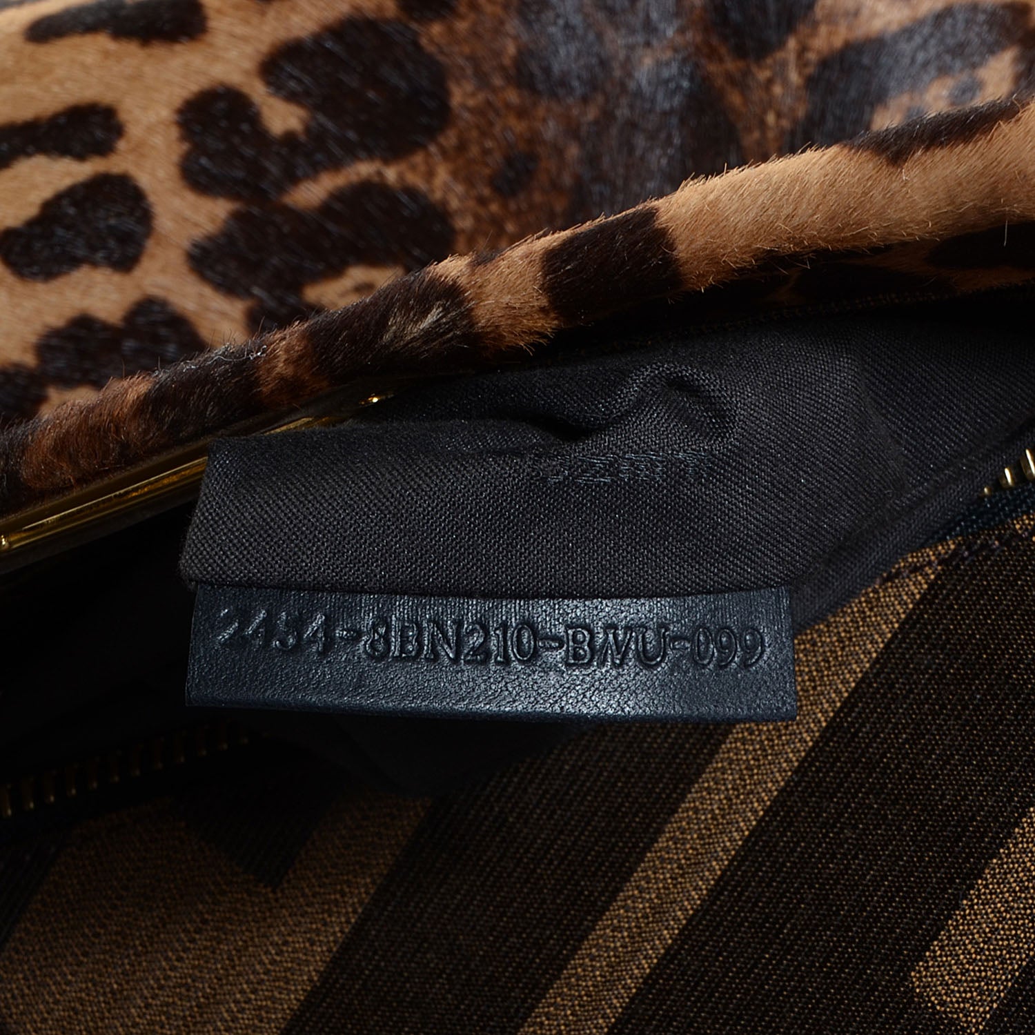 Fendi Calf Hair Leopard Print Zucca Large Peekaboo Iconic Satchel Tobacco 7 of 8