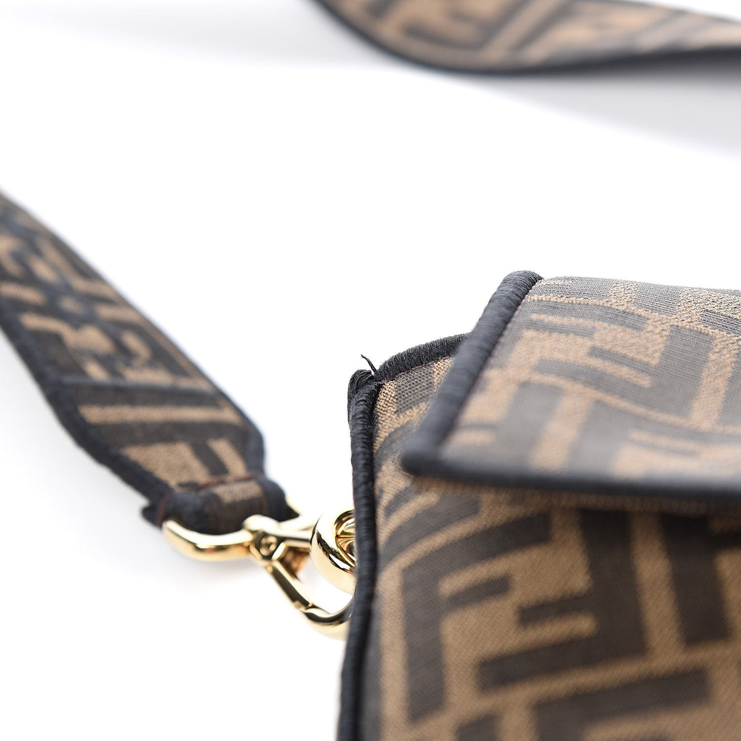 Fabric Jacquard FF 1974 Large Baguette Tobacco Moro Black