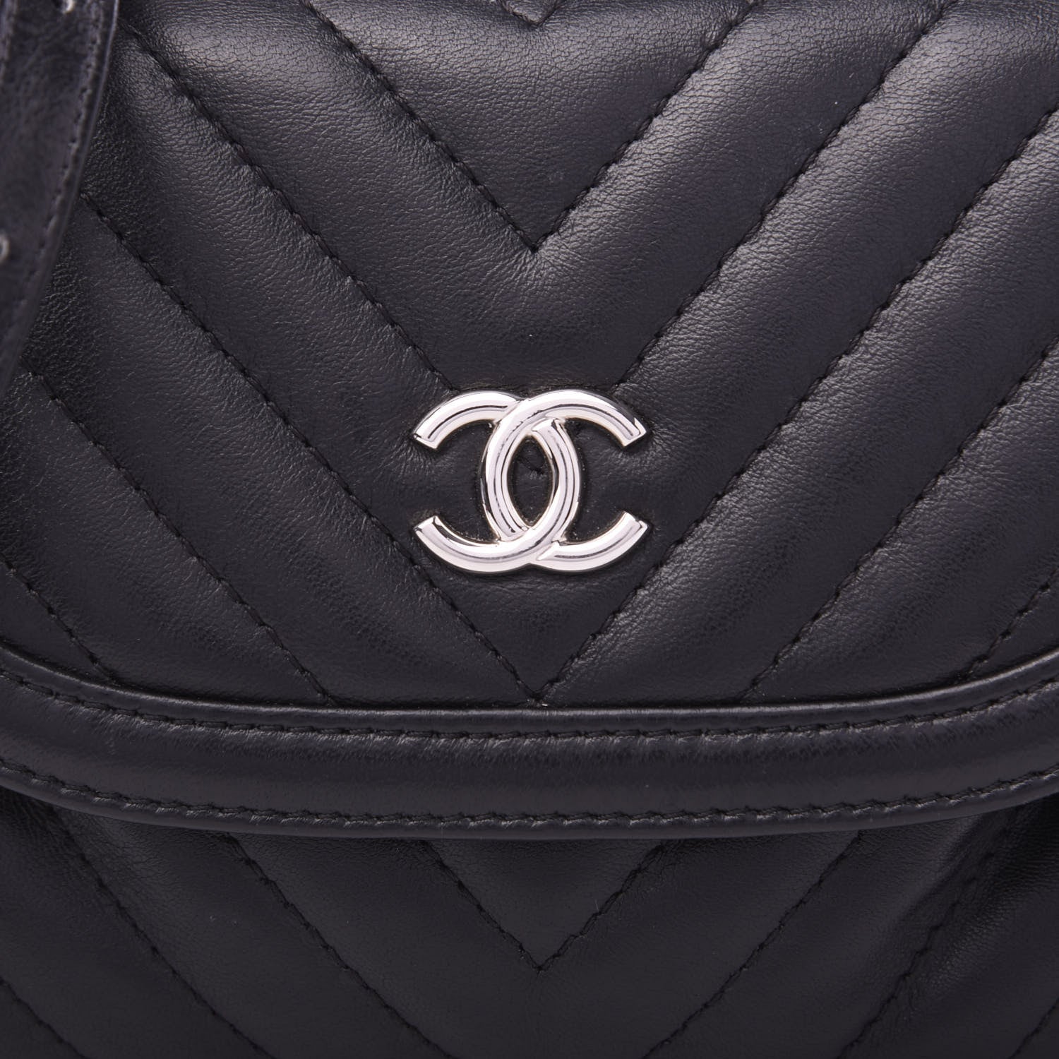 Chanel Calfskin Chevron Waist Belt Bag Black 10 of 14