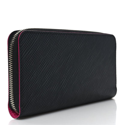 Louis Vuitton Epi Zippy Wallet Black Hot Pink 3 of 7