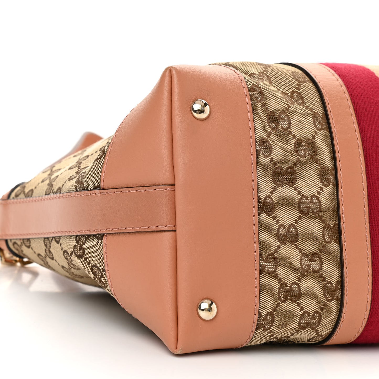 Monogram Vintage Web Medium Top Handle Bag Pink