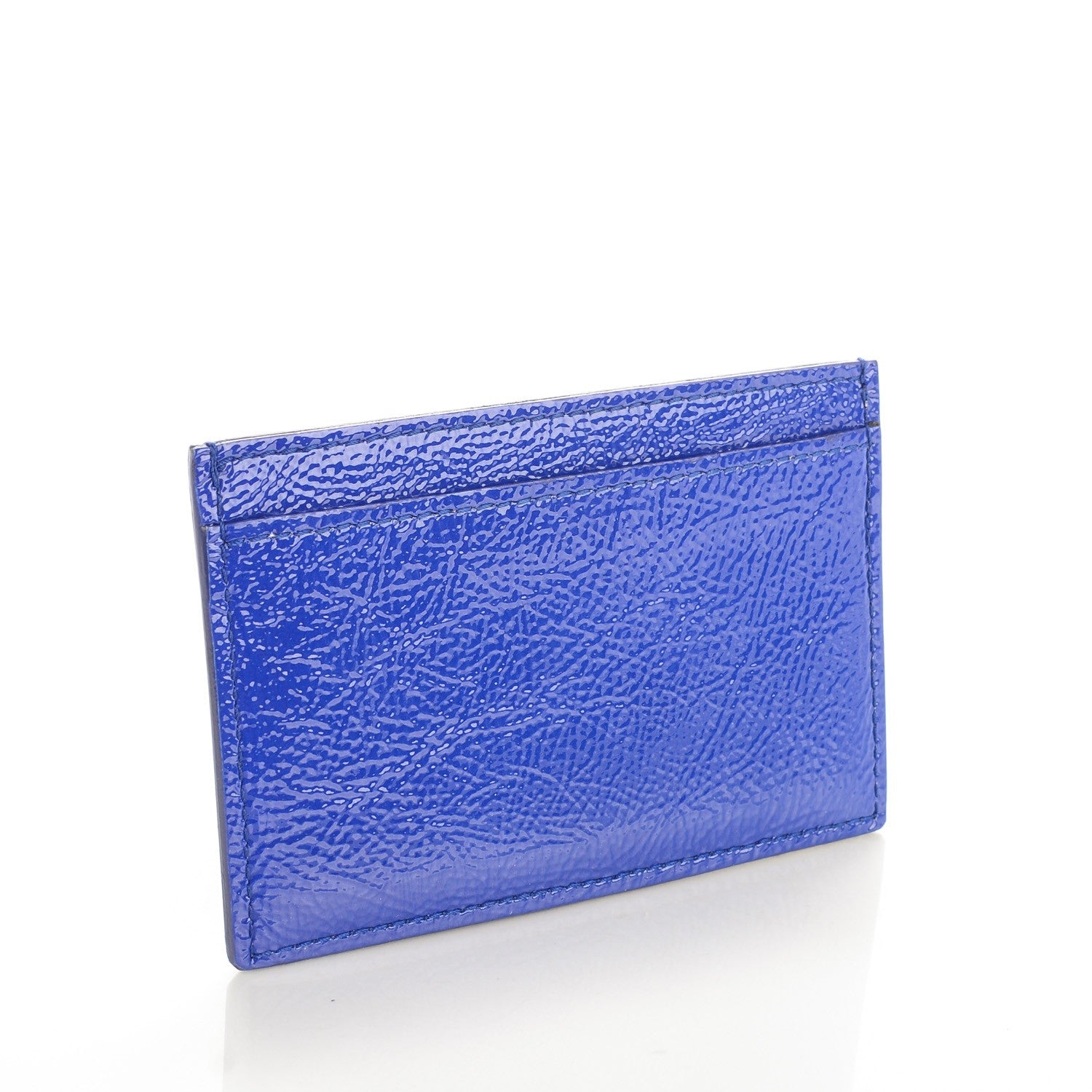Saint Laurent Textured Patent Belle De Jour Card Case Royal Blue 3 of 7