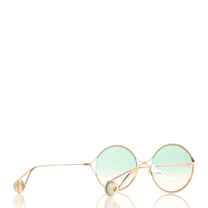 Gucci Round Pearl Tip Sunglasses GG0253S Gold 4 of 8