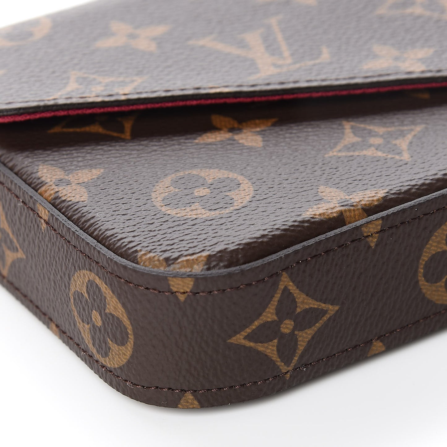 Monogram Pochette Felicie Chain Wallet Fuchsia