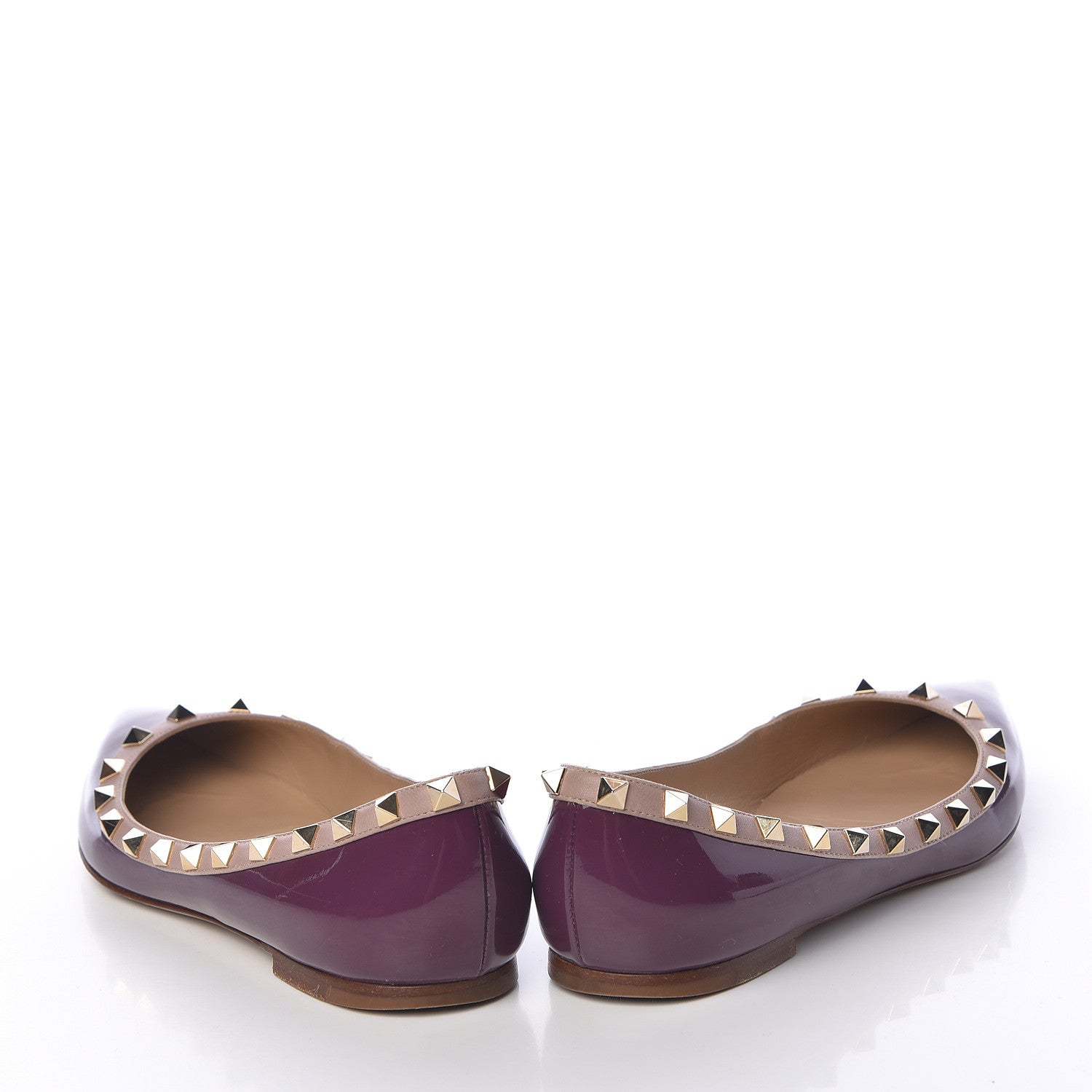 Valentino Garavani Patent Rockstud Ballerina Flats 38.5 Purple Poudre 6 of 20