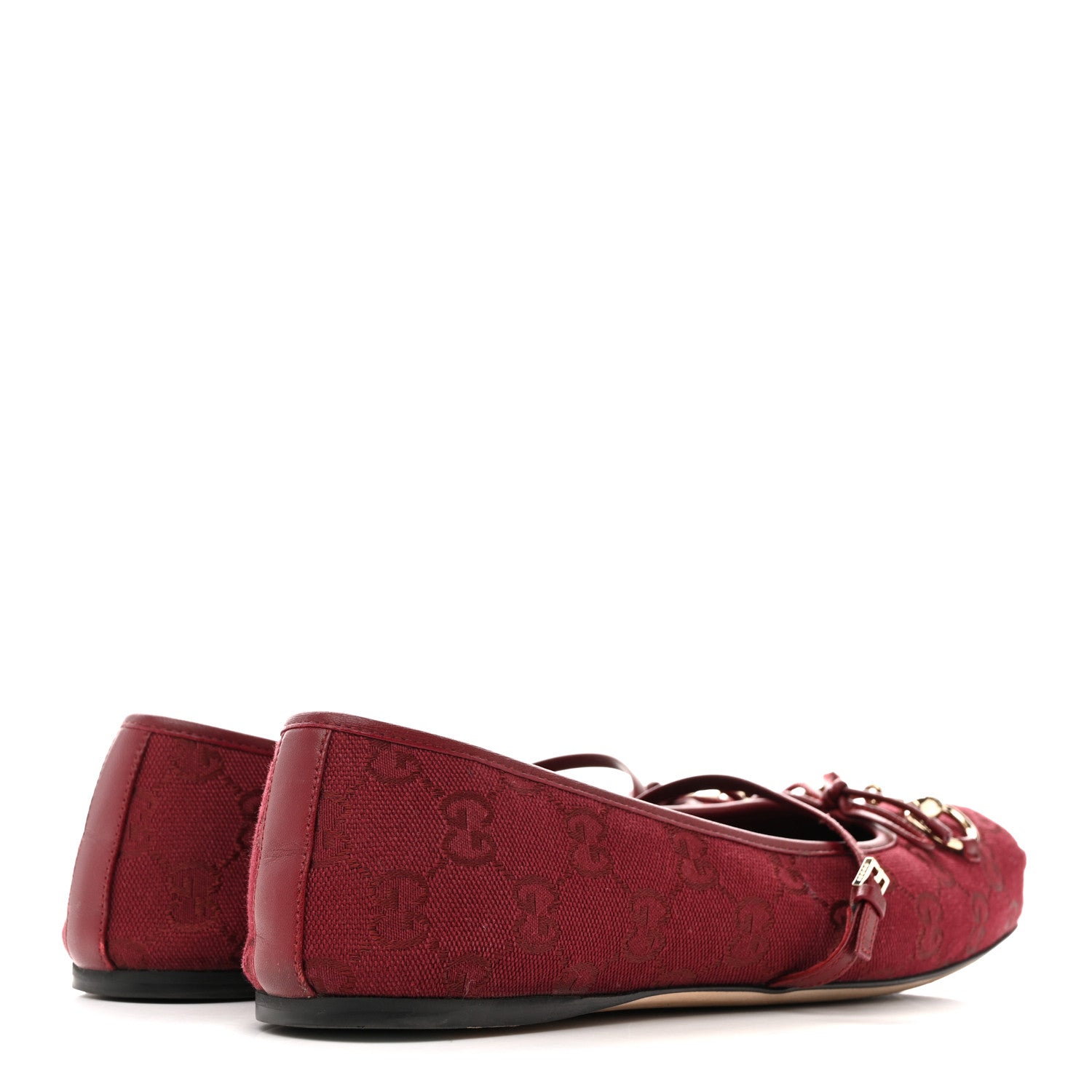 Gucci GG Monogram Horsebit Ballet Flats 40 Rosso Ancora 5 of 9