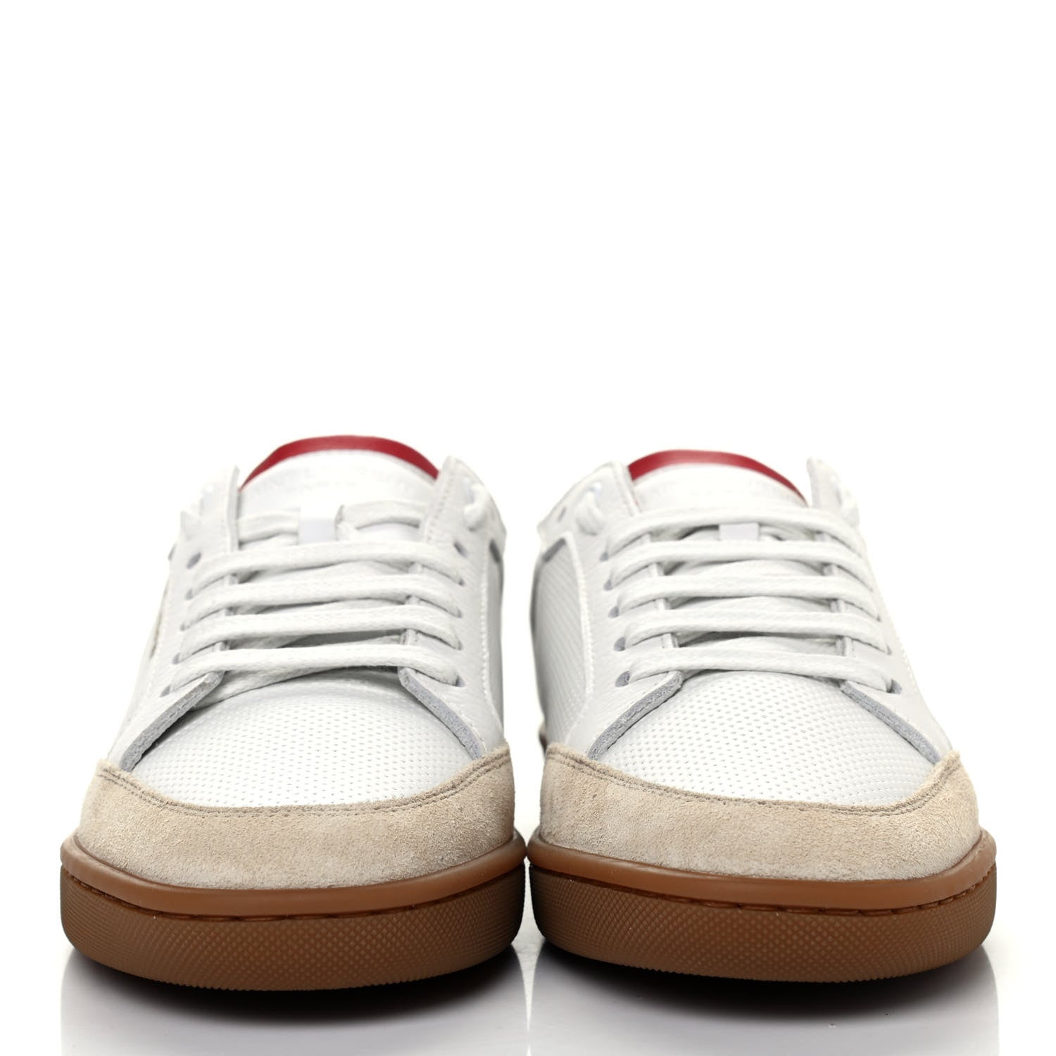 Saint Laurent Calfskin Perforated Suede SL10 Court Classic Low Top Sneakers 36 White 2 of 9