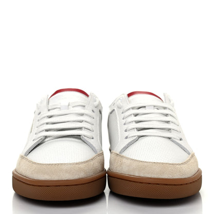 Saint Laurent Calfskin Perforated Suede SL10 Court Classic Low Top Sneakers 36 White 2 of 9